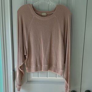Altar’d State Ribbed, Cropped Blush Pink Sweater